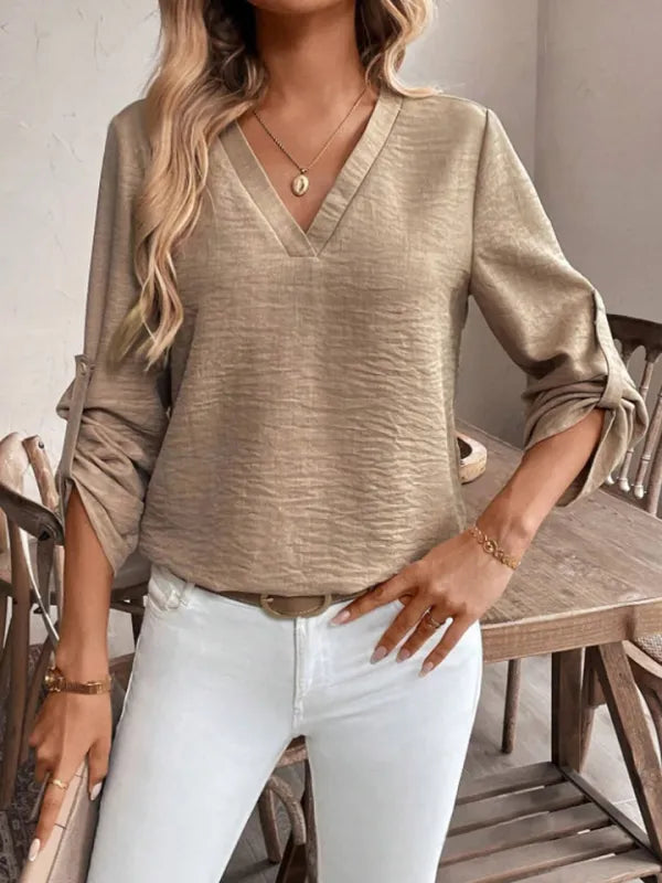 Camisa Feminina Decote V | Look Casual Elegante