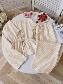 Conjunto Feminino Regata Listrada + Calça Pantalona [v:1og01eu]