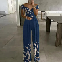Macacão Floral Fora do Ombro Feminino Elegante Verão [v:1f3xnge]