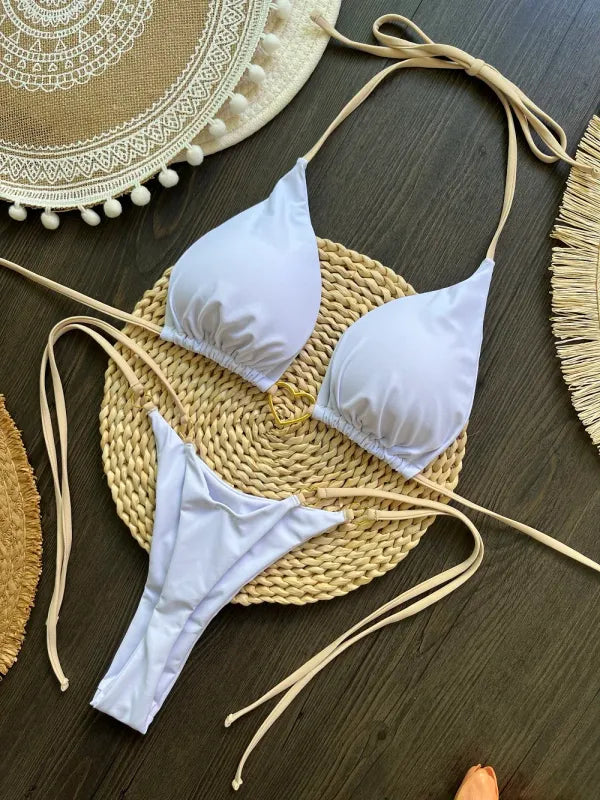 Biquíni Feminino Halter Triângulo Tanga Brasileira [v:118ihjs]
