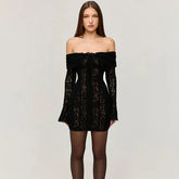 Vestido Longo Ombro a Ombro Renda Festa Elegante 2025 [v:pd115w]