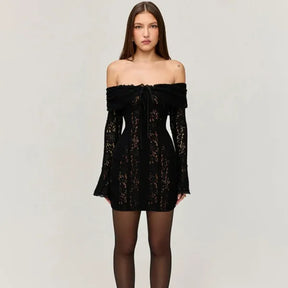 Vestido Longo Ombro a Ombro Renda Festa Elegante 2025 [v:pd115w]