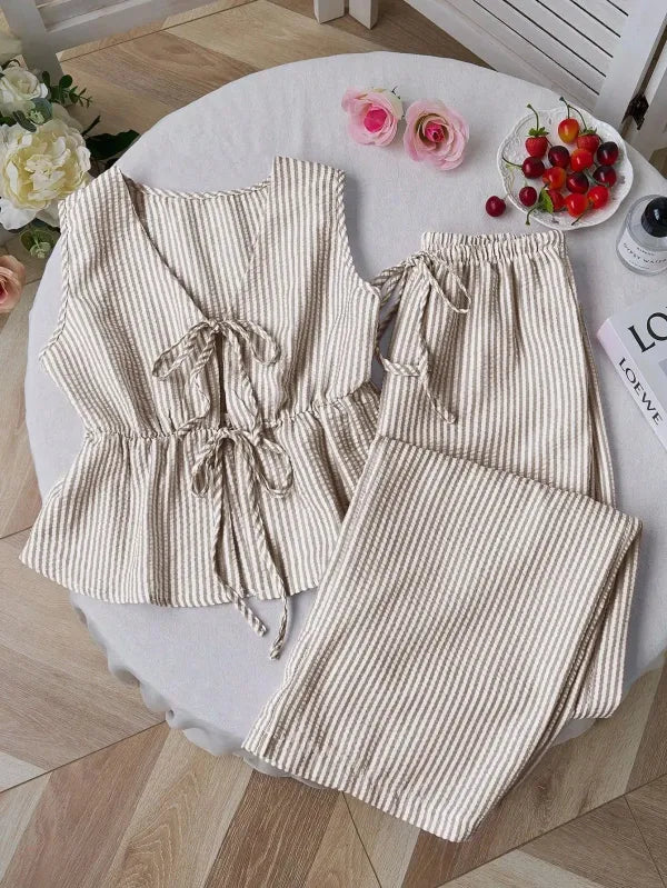 Conjunto Feminino Regata Listrada + Calça Pantalona [v:1p3auh3]