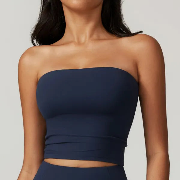 Top Esportivo Sem Alças Push Up Fitness e Yoga Feminino [v:n1e018]