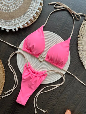 Biquíni Feminino Halter Triângulo Tanga Brasileira [v:11vtam1]