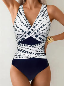 Maiô Monokini Branco e Preto com Controle de Barriga [v:fyn31a]