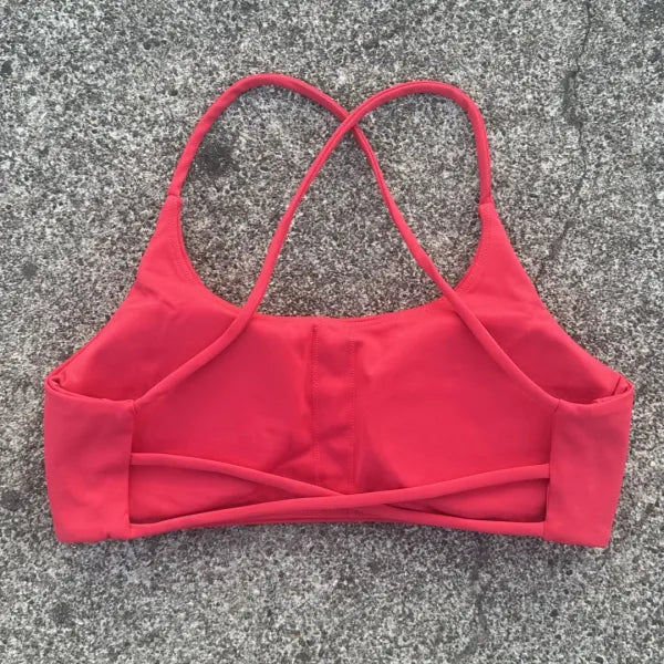 Top Fitness Feminino Alças Cruzadas com Bojo Academia [v:hrg68a]