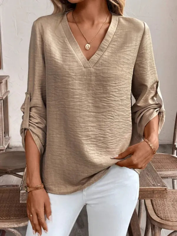 Camisa Feminina Decote V | Look Casual Elegante