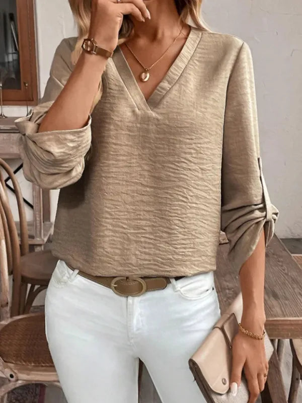 Camisa Feminina Decote V | Look Casual Elegante