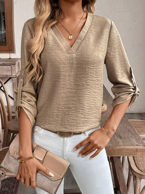 Camisa Feminina Decote V | Look Casual Elegante