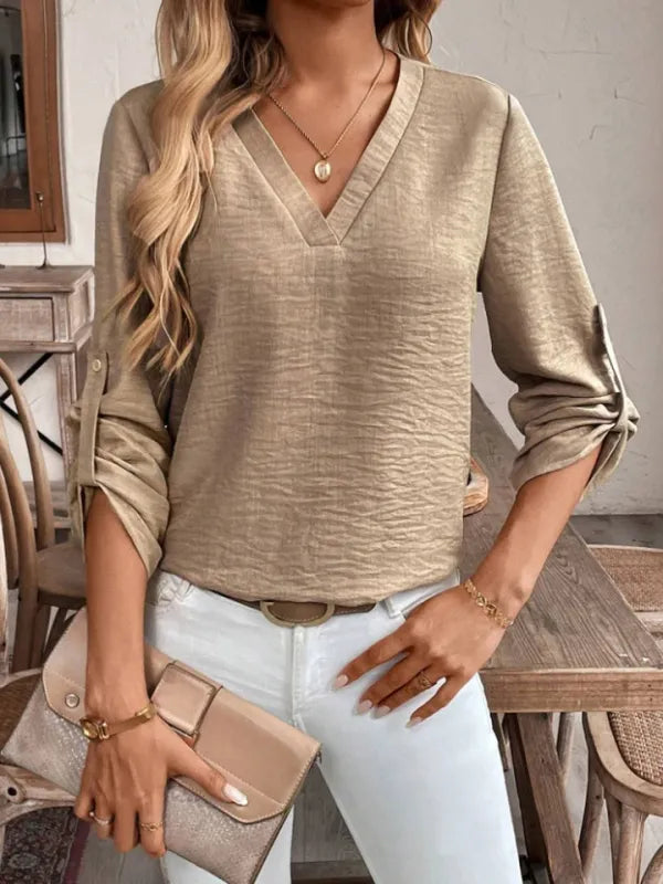 Camisa Feminina Decote V | Look Casual Elegante