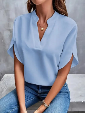 Blusa Feminina Decote V Meia Manga | Look Casual Elegante Verão