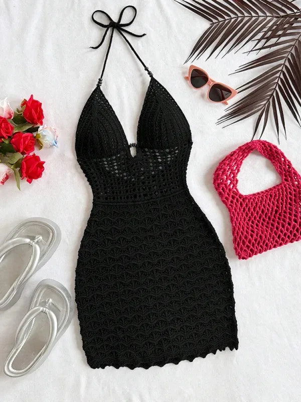 Vestido de Crochê Branco Halter Feminino | Musa Brasil [v:ic14u0]