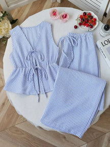 Conjunto Feminino Regata Listrada + Calça Pantalona [v:k4zv8b]