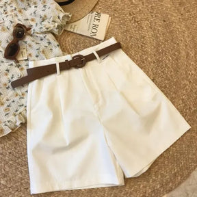 Shorts Feminino Perna Larga Algodão Casual Elegante [v:u4vvm8]