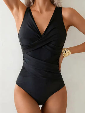 Maiô Monokini Branco e Preto com Controle de Barriga [v:u4dy7k]