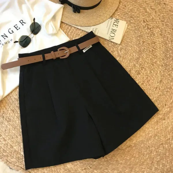 Shorts Feminino Perna Larga Algodão Casual Elegante [v:us6ooh]