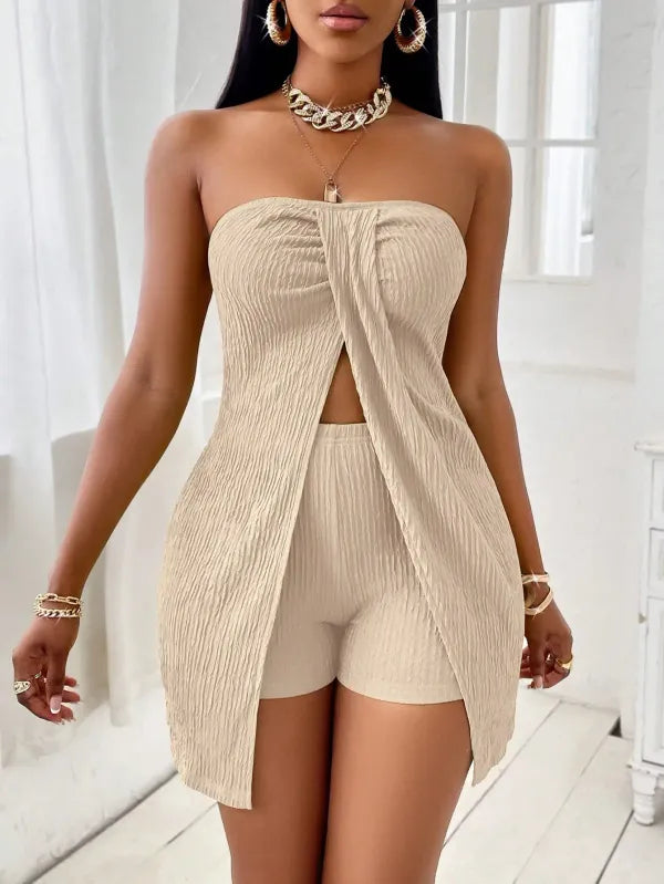 Conjunto Feminino Assimétrico Cropped e Shorts | Musa Brasil [v:9cajf]