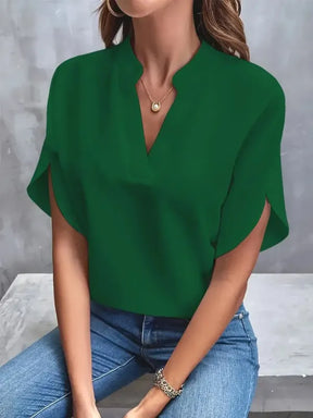 Blusa Feminina Decote V Meia Manga | Look Casual Elegante Verão