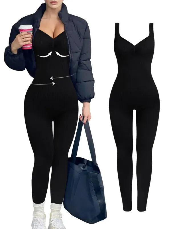 Macacão Sem Costura Feminino Yoga Controle de Barriga [v:1gzyfgz]
