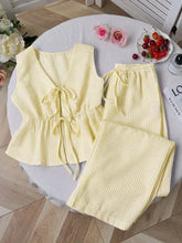Conjunto Feminino Regata Listrada + Calça Pantalona [v:lflhct]
