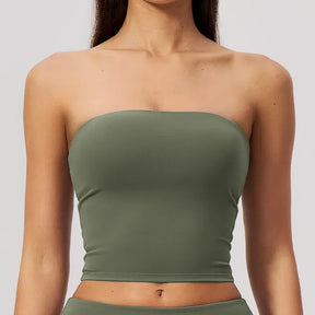 Top Esportivo Sem Alças Push Up Fitness e Yoga Feminino [v:1jd72tf]